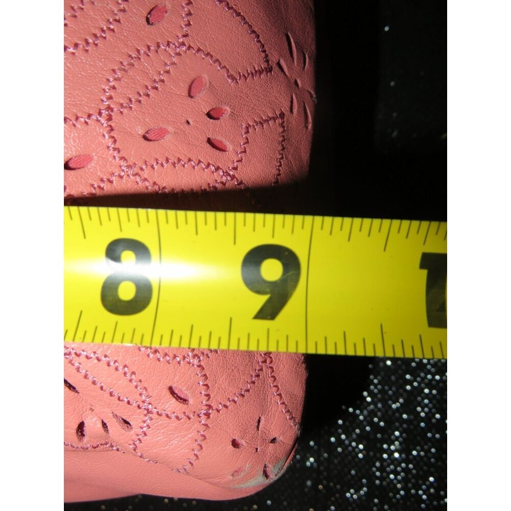 Coach 2012 Ashley Pink Leather Laser Cut Eyelet Triple Compartment Hobo Bag - Picture 14 of 14